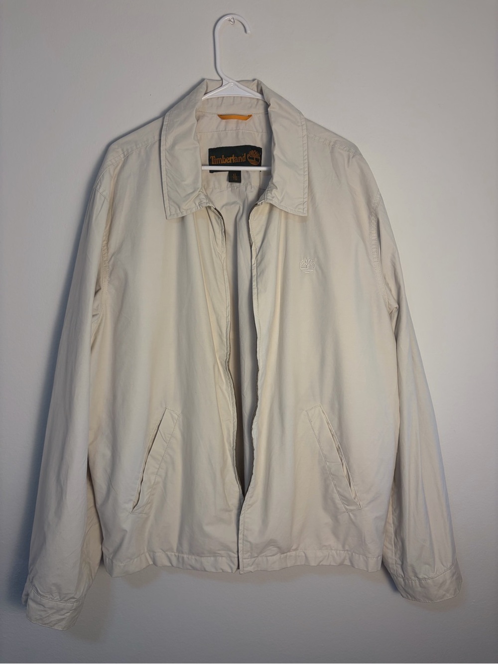Timberland White Lightweight Jacket XL Full Zip Casual Windbreaker